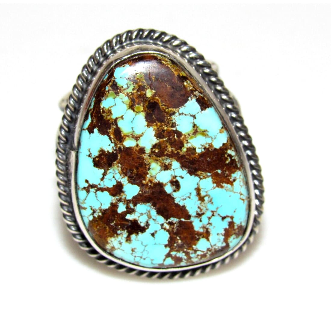 Navajo Gem Grade Number 8 Turquoise Ring Sunshine Reeves 