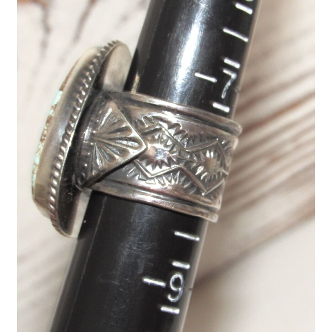 Navajo Gem Grade Number 8 Turquoise Ring Sunshine Reeves 