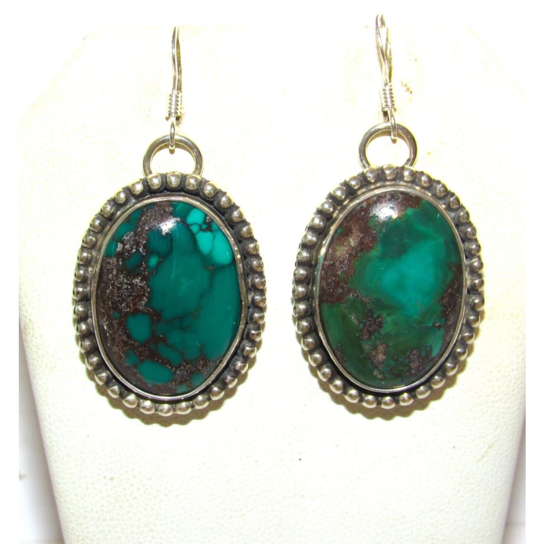 Navajo Gem Grade Royston Turquoise Dangle Earrings Sterling