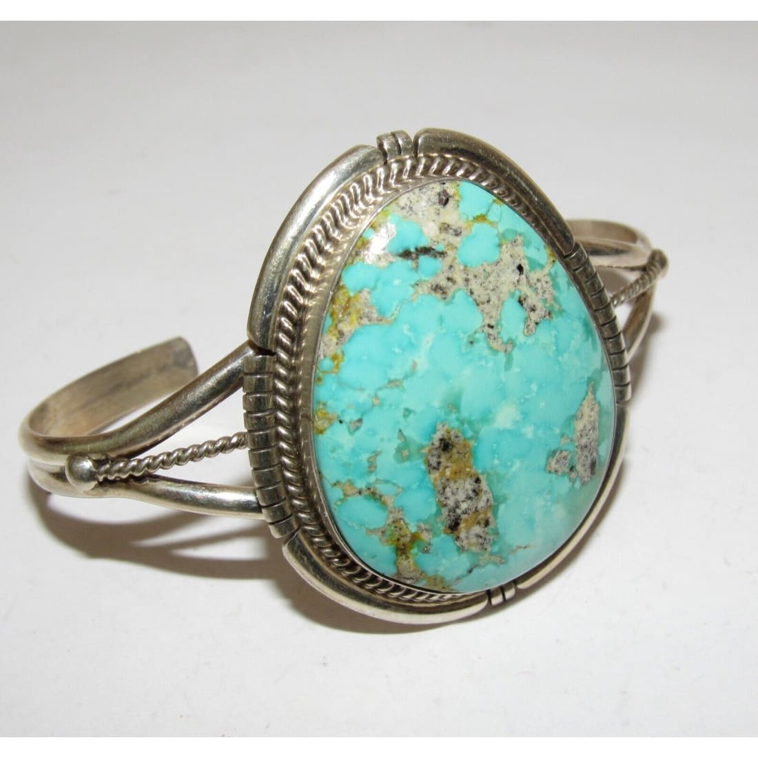 Navajo Gem Grade Royston Turquoise Sterling Cuff Bracelet 
