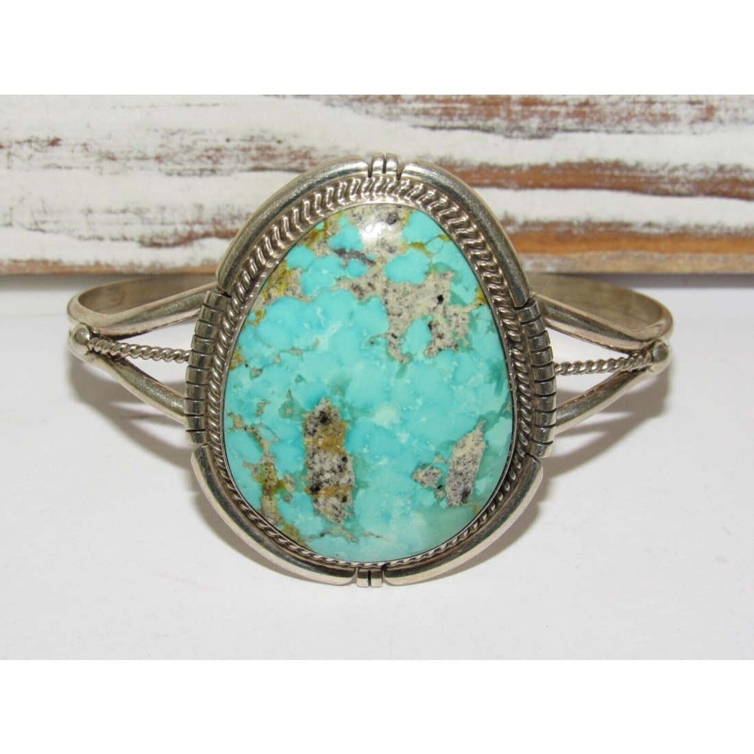 Navajo Gem Grade Royston Turquoise Sterling Cuff Bracelet 