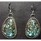 Navajo Gem Grade Spiderweb Kingman Turquoise Dangle Earrings