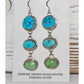 Navajo Green & Blue Turquoise Earrings Kingman Royston 