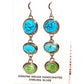 Navajo Green & Blue Turquoise Earrings Kingman Royston 