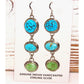Navajo Green & Blue Turquoise Earrings Kingman Royston 