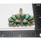 Navajo Green Turquoise Cluster Ring Sz 9.5 Sterling Silver