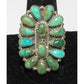 Navajo Green Turquoise Cluster Ring Sz 9.5 Sterling Silver