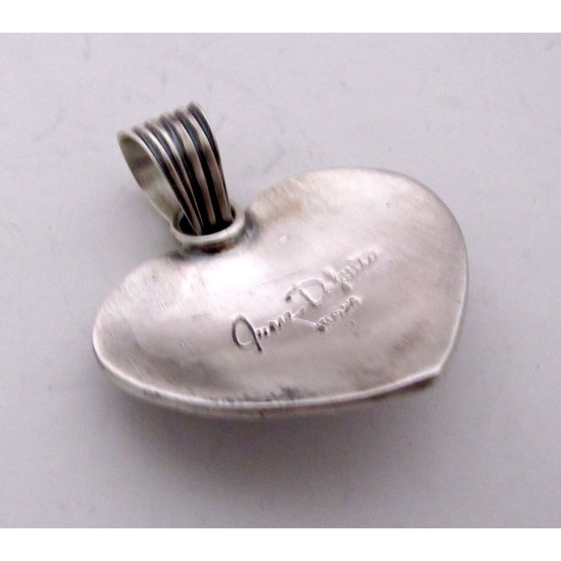 Navajo Heart Pendant Golden Hills Turquoise Sterling Silver 