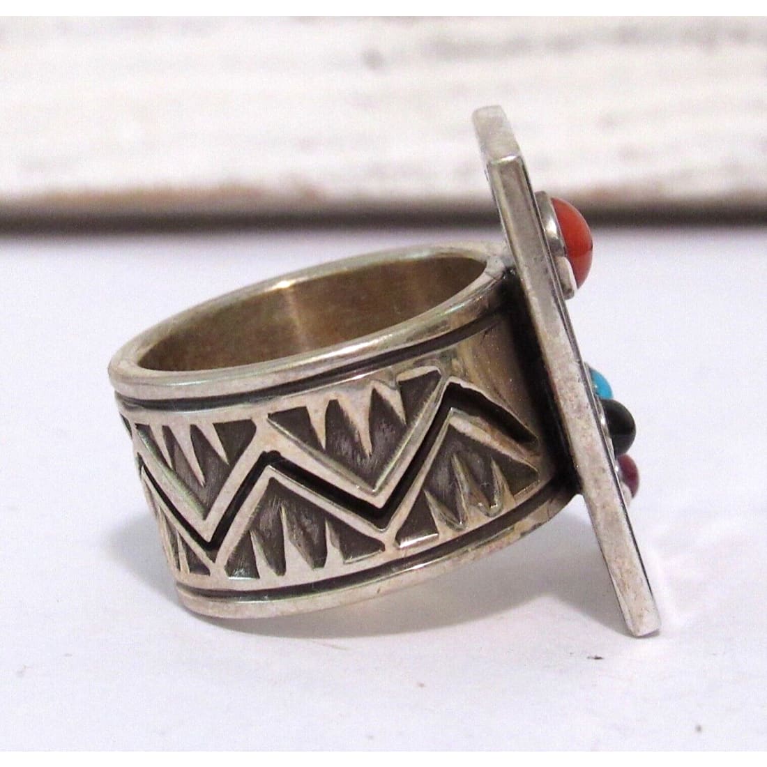 Navajo Hummingbird Ring Size 7.5 Aaron John Sterling 