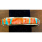 Navajo Inlay Bracelet Red & Orage Spiny Turquoise Sterling