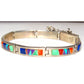 Navajo Inlay Link Bracelet Sterling Silver Calvin Begay 