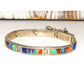 Navajo Inlay Link Bracelet Sterling Silver Calvin Begay 