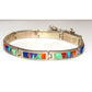 Navajo Inlay Link Bracelet Sterling Silver Calvin Begay 