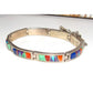 Navajo Inlay Link Bracelet Sterling Silver Calvin Begay 