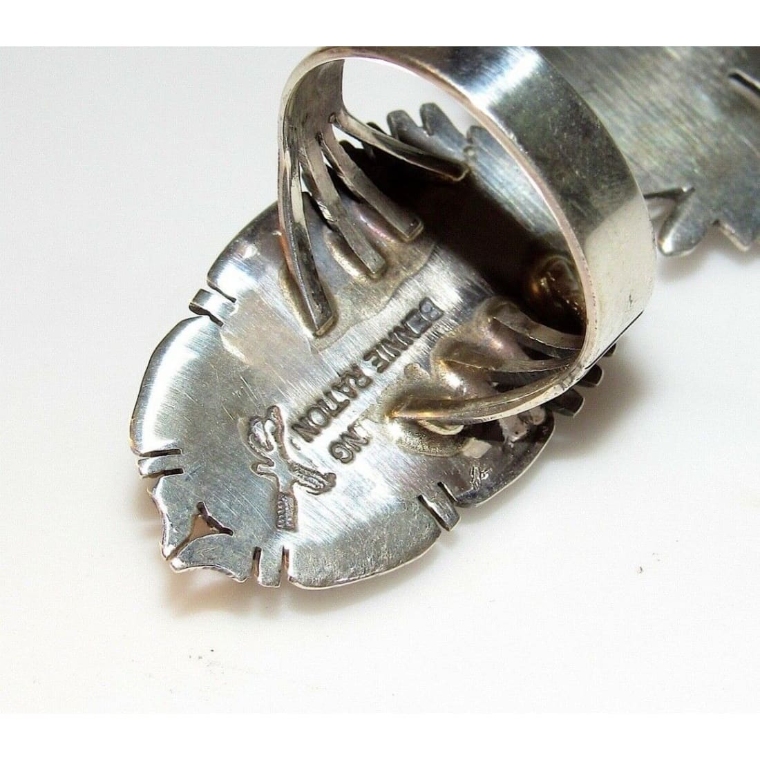 Navajo Kachina Ring Sz 8 Spiny Oyster Sterling Bennie Ration
