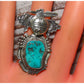 Navajo Kachina Ring Sz 9 Royston Turquoise Sterling Bennie 