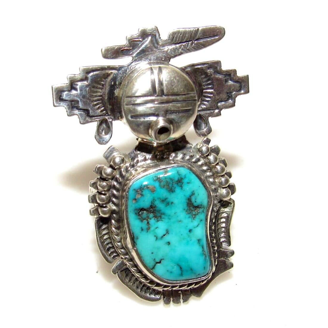 Navajo Kachina Ring Sz 9 Royston Turquoise Sterling Bennie 
