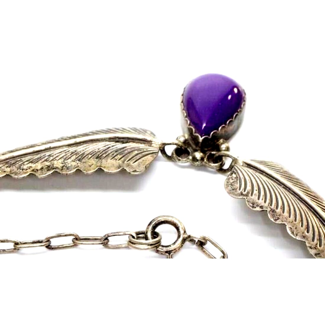 Navajo Kenneth Jones Sugilite Necklace Sterling Silver 17L 