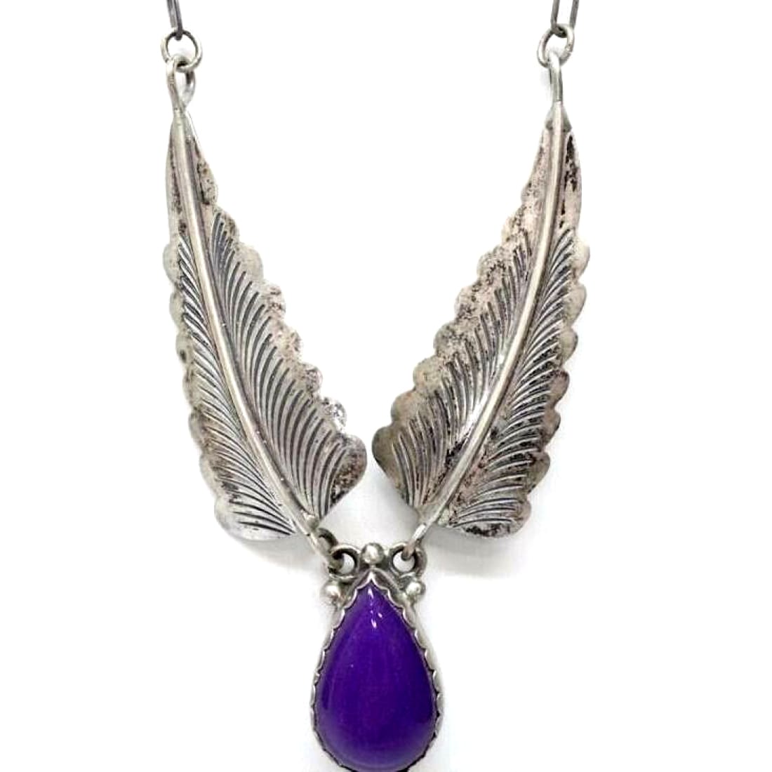 Navajo Kenneth Jones Sugilite Necklace Sterling Silver 17L 