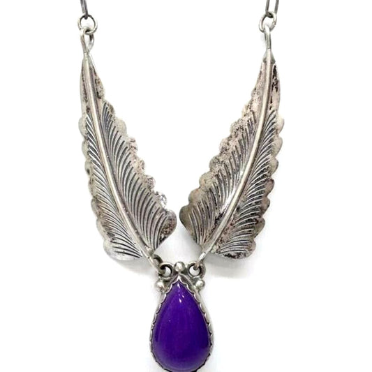 Navajo Kenneth Jones Sugilite Necklace Sterling Silver 17L 