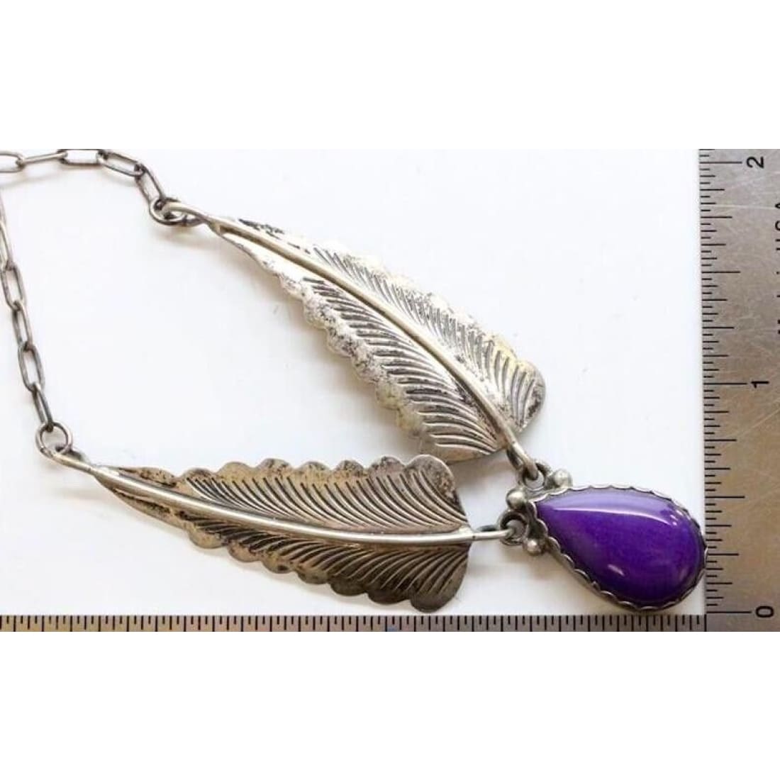 Navajo Kenneth Jones Sugilite Necklace Sterling Silver 17L 