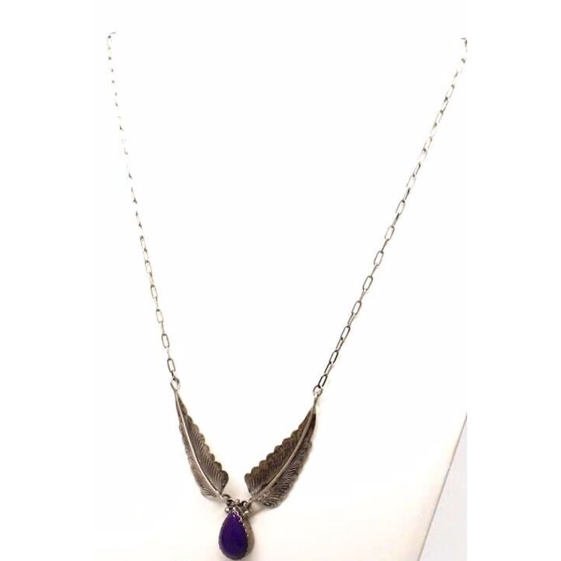 Navajo Kenneth Jones Sugilite Necklace Sterling Silver 17L 