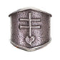 Navajo Kevin Yazzie Pueblo Cross Ring Size 8 Sand Cast Tufa