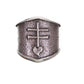 Navajo Kevin Yazzie Pueblo Cross Ring Size 8 Sand Cast Tufa