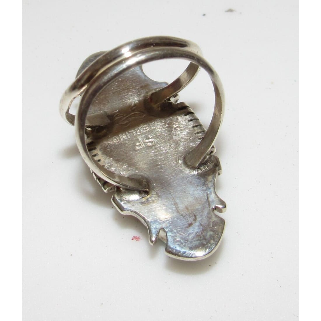 Navajo Kingman Inlay Ring Size 8 Sterling Silver Signed Native American Native American