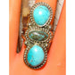 Navajo Kingman & Number 8 Turquoise Ring Sz 7.5 Sterling 