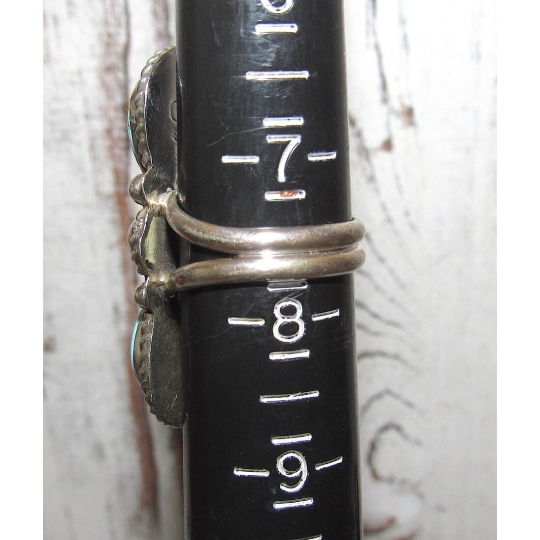 Navajo Kingman & Number 8 Turquoise Ring Sz 7.5 Sterling 
