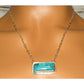 Navajo Kingman Turquoise Bar Necklace Sterling Silver Native