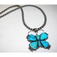 Navajo Kingman Turquoise Butterfly Necklace Sterling Turquoise Navajo Pearls 52G The Southwestern Style Gallery
