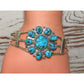 Navajo Kingman Turquoise Cluster Cuff Bracelet Sterling