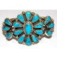 Navajo Kingman Turquoise Cluster Cuff Bracelet Sterling 