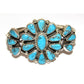 Navajo Kingman Turquoise Cluster Cuff Bracelet Sterling 