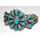 Navajo Kingman Turquoise Cluster Cuff Bracelet Sterling 