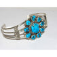 Navajo Kingman Turquoise Cluster Cuff Bracelet Sterling