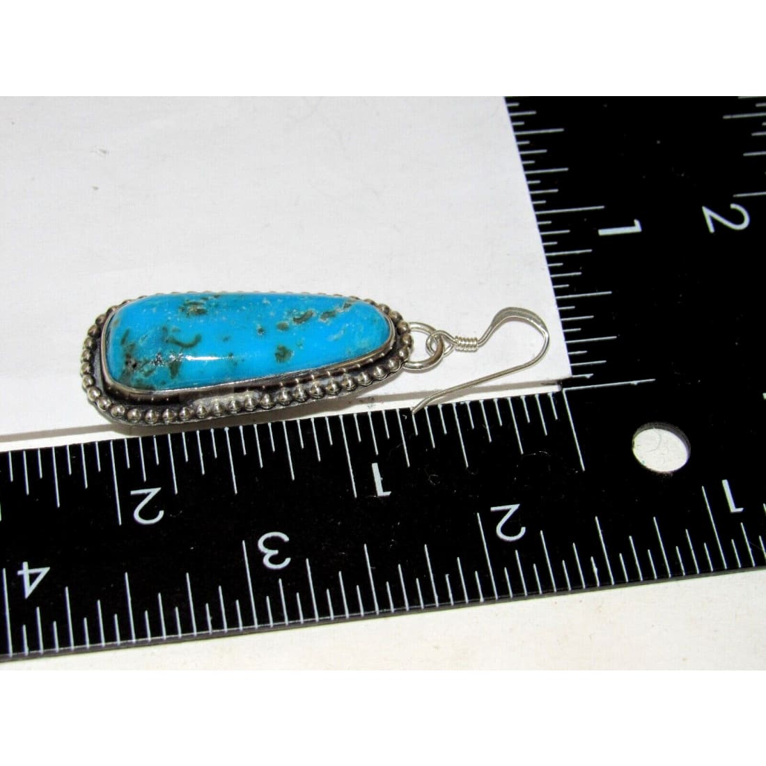 Navajo Kingman Turquoise Dangle Earrings Sterling Silver L