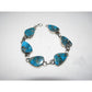 Navajo Kingman Turquoise Link Bracelet Sterling Silver 