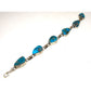 Navajo Kingman Turquoise Link Bracelet Sterling Silver 