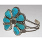 Navajo Kingman Turquoise Naja Cuff Bracelet Statement Native