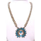 Navajo Kingman Turquoise Naja Necklace Squash Blossom 