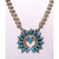 Navajo Kingman Turquoise Naja Necklace Squash Blossom 