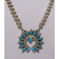 Navajo Kingman Turquoise Naja Necklace Squash Blossom 