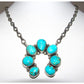 Navajo Kingman Turquoise Naja Necklace Squash Blossom 
