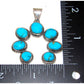 Navajo Kingman Turquoise Naja Pendant Sterling Silver Signed