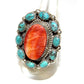 Navajo Kingman Turquoise Orange Spiny Cluster Ring Sz 8 Sterling Native Signed The Southwestern Style Gallery