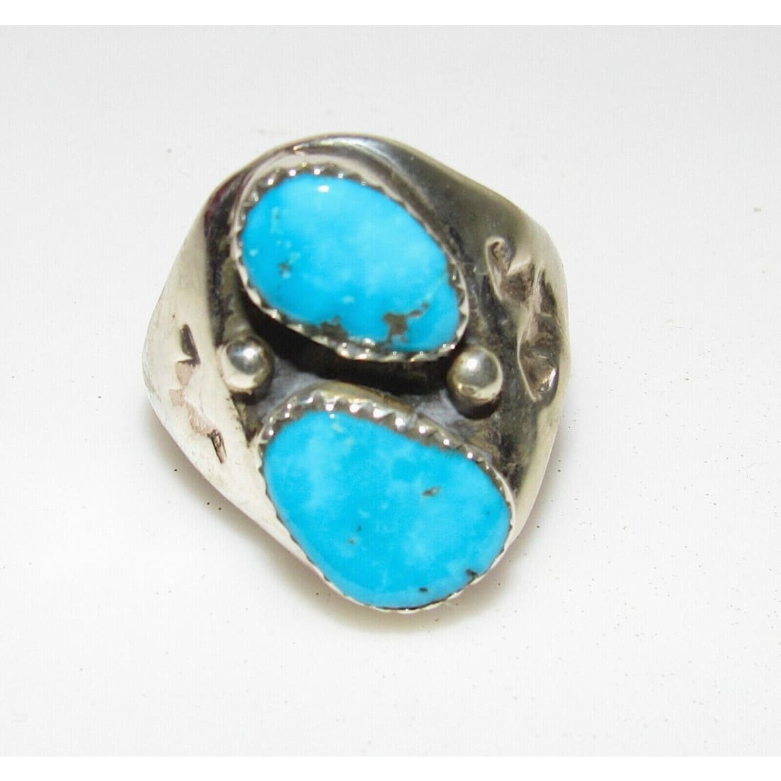Navajo Kingman Turquoise Ring Size 10 Sterling Silver Native