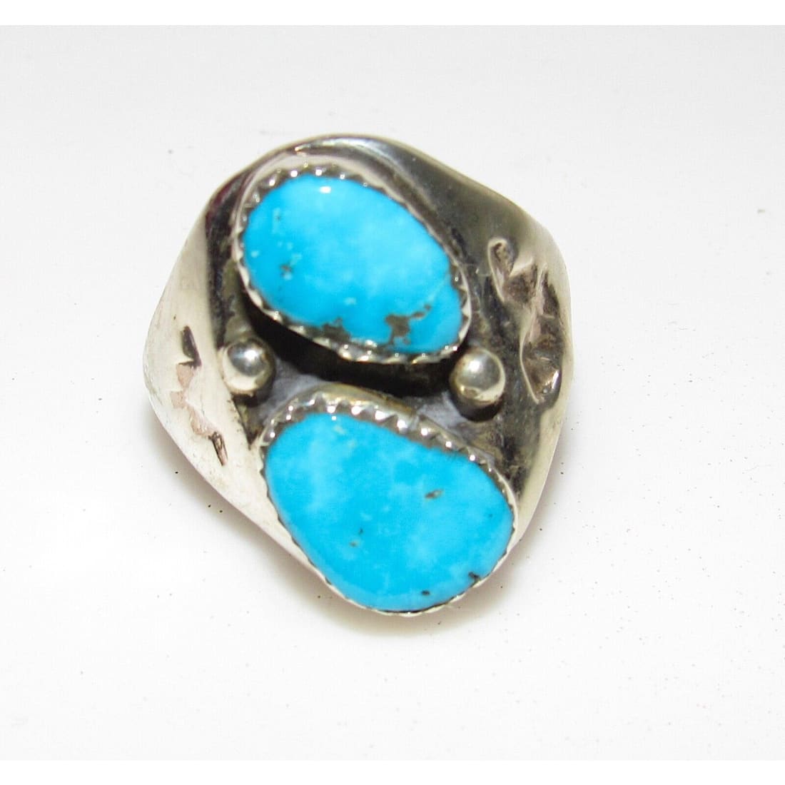 Navajo Kingman Turquoise Ring Size 10 Sterling Silver Native